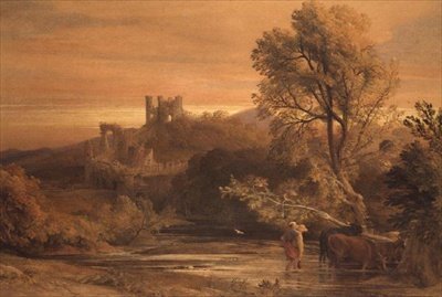 Bétail traversant le ruisseau - Samuel Palmer