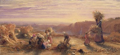 Coucher de soleil sur les champs de glanage - Samuel Palmer