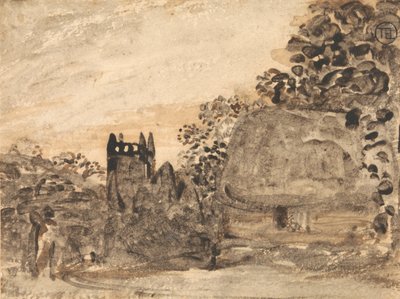Chaumière et église - Samuel Palmer