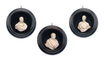 Groupe de trois portraits en haut-relief - Samuel Percy