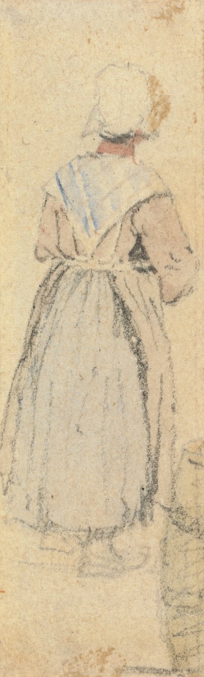 Une paysanne, debout, vue de dos - Samuel Prout