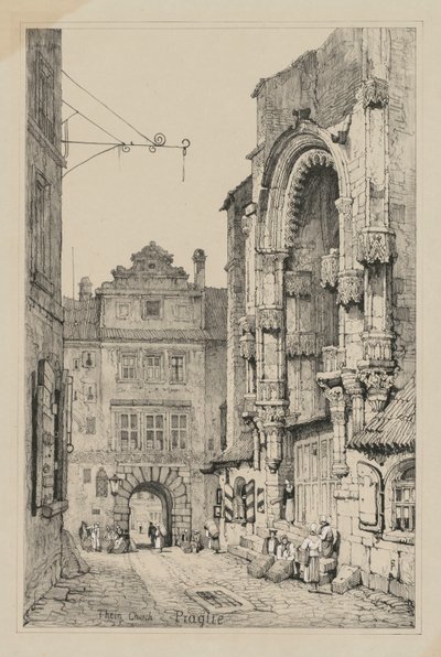 Fac-similés de croquis faits en Flandre et en Allemagne : Église de Thein, Prague - Samuel Prout