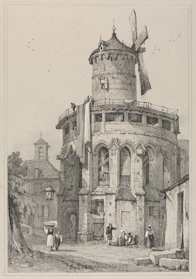 Fac-similés de croquis réalisés en Flandre et en Allemagne : Sur les murs, Cologne - Samuel Prout