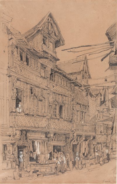 Vieille rue à Lisieux, vers 1820 - Samuel Prout