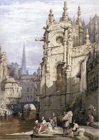 Scène avec lavandières - Samuel Prout