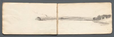 Carnet de croquis: Paysage avec voiliers, 1814 - Samuel Prout