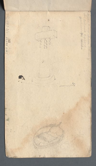 Carnet de croquis : Étude de croix et de barque (sur la couverture arrière) - Samuel Prout