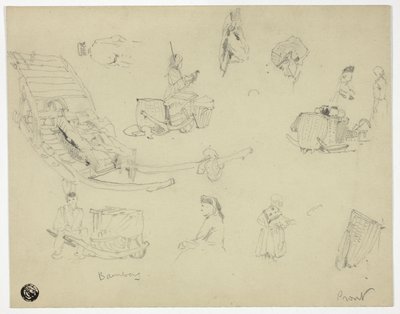 Esquisses de figures, traîneaux à Bambarg - Samuel Prout
