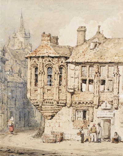 Scène de rue à Rouen, début du 19e siècle - Samuel Prout