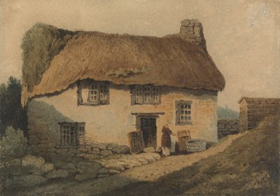 Le Cottage au toit de chaume - Samuel Prout