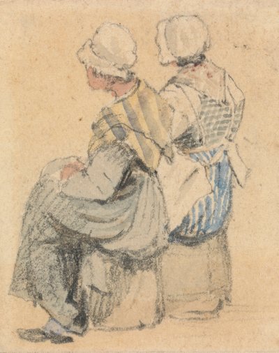 Deux paysannes assises - Samuel Prout