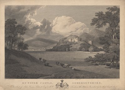Vue nord-est du château de Dunster, Somerset - Samuel Rawle