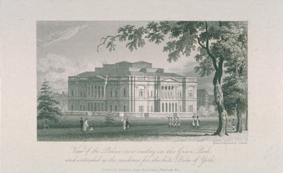 Vue de York House et Green Park, vers 1800 - Samuel Rawle