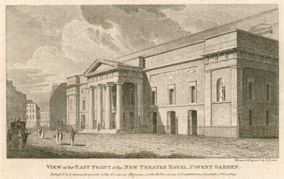 Vue de la façade est du nouveau Théâtre Royal, Covent Garden, Londres - Samuel Rawle