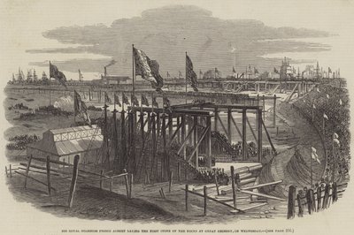 Son Altesse Royale le Prince Albert posant la Première Pierre des Docks à Great Grimsby, mercredi - Samuel Read