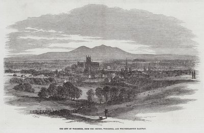 La ville de Worcester, depuis le chemin de fer Oxford, Worcester et Wolverhampton - Samuel Read
