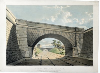 Chemin de fer du Nord Midland. Vue du pont de New Street à Belper, regardant vers le sud, c.1840 - Samuel Russell