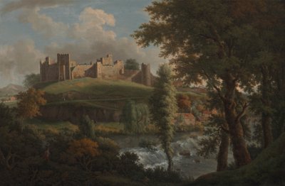 Château de Ludlow avec Dinham Weir, vu du sud-ouest - Samuel Scott