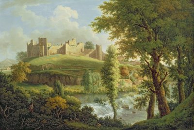 Château de Ludlow avec Dinham Weir, depuis le sud-ouest - Samuel Scott