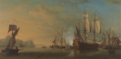 Navires au large de Douvres - Samuel Scott