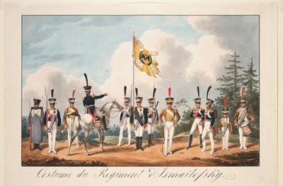 Uniformes de parade du régiment Izmailovsky, 1818 - Samuel Solomon Chiflard