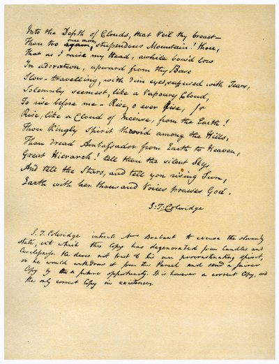 Hymne avant le lever du soleil dans la vallée de Chamouny - Samuel Taylor Coleridge