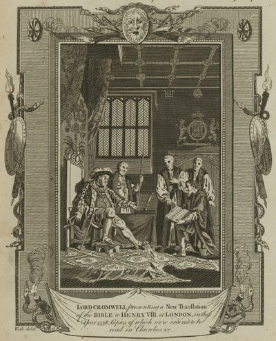 Lord Cromwell présentant une nouvelle traduction de la Bible au roi Henri VIII à Londres en 1538 - Samuel Wale