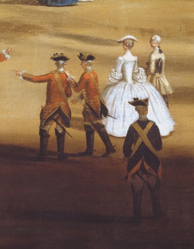 Soldats et un couple à Horseguards Parade, c.1758 (détail) - Samuel Wale