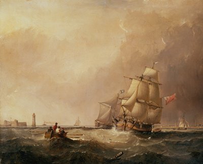 Vue du port de Mersey et vue des navires au large de Douglas, île de Man - Samuel Walters