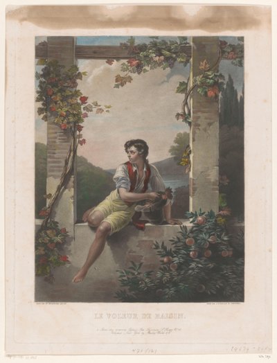 Garçon avec un chapeau plein de raisins - Samuel William Reynolds (I)