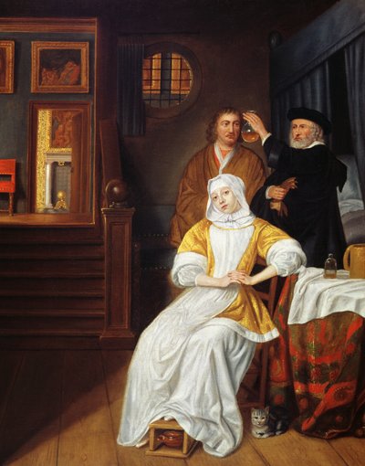 Un Docteur Visitant une Jeune Dame dans une Chambre - Samuel van Hoogstraten