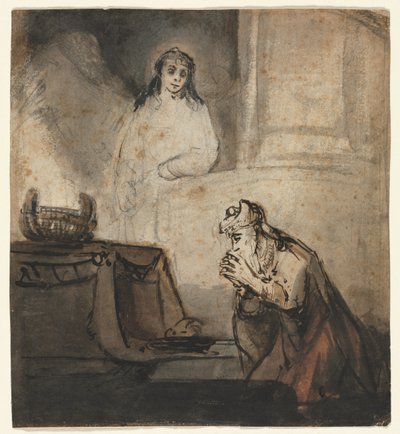 Ange apparaissant à Zacharie, troisième quart du 17e siècle - Samuel van Hoogstraten