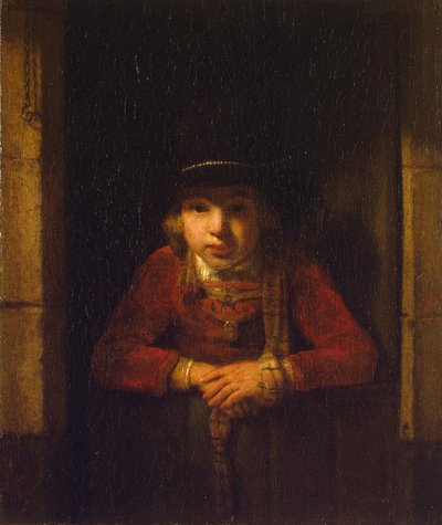 Garçon regardant par la fenêtre, c.1647 - Samuel van Hoogstraten