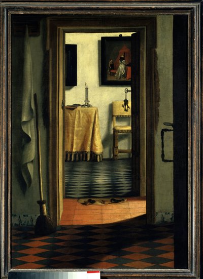 Les pantoufles Un intérieur de maison en Hollande - Samuel van Hoogstraten