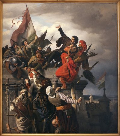 Le sacrifice de Titusz Dugovics (? -1456). Héros national hongrois, qui s