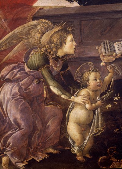 Madone et Enfant avec trois anges (Madonna del Padiglione), (détail) - Sandro Botticelli