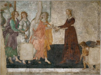 Venus et les graces offrant des presents a une jeune fille - Venus and the graces offer presents to a young girl Fresque ... - Sandro (1444/5-1510) Botticelli