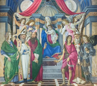 Madone et Enfant en majesté avec des saints - Sandro Botticelli
