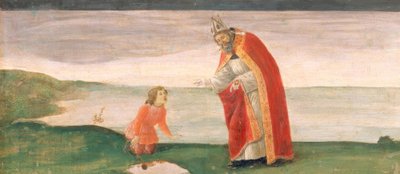 Saint Augustin et le garçon sur la plage - Sandro Botticelli