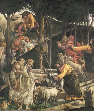 Détail de la Jeunesse de Moïse, dans la Chapelle Sixtine, 1481 - Sandro Botticelli