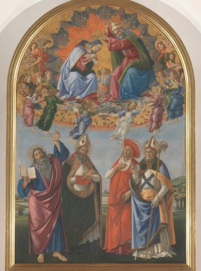 Couronnement de Marie avec quatre saints - Sandro Botticelli