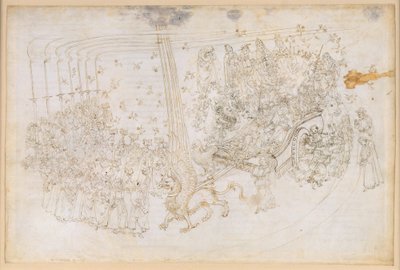 La Divine Comédie, Purgatoire XXX. Le Paradis terrestre : Béatrice dans le char triomphal - Sandro Botticelli
