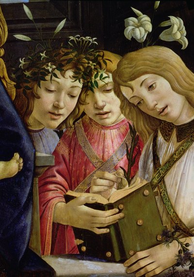 Madone et enfant avec le jeune Saint Jean-Baptiste et des anges (détail) - Sandro Botticelli