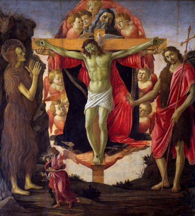 La Sainte Trinité avec les saints Jean-Baptiste, Marie-Madeleine, Tobie et Raphaël, 1491-1493 - Sandro Botticelli