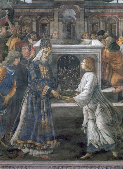 La Purification du lépreux et la Tentation du Christ, dans la Chapelle Sixtine : détail de la cérémonie de purification, 1481 (détail) - Sandro Botticelli