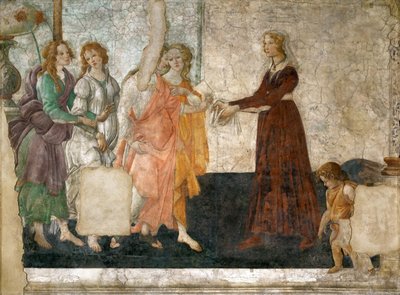Vénus et les Trois Grâces offrant des présents à une jeune fille - Sandro Botticelli