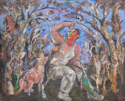 Garçon et chien - Sandro Chia