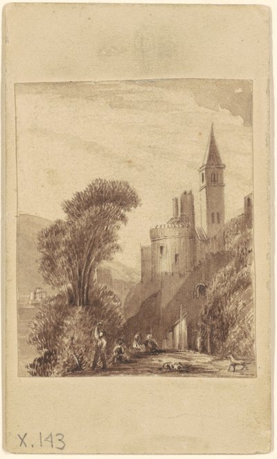 Château et figures - Sanford Robinson Gifford