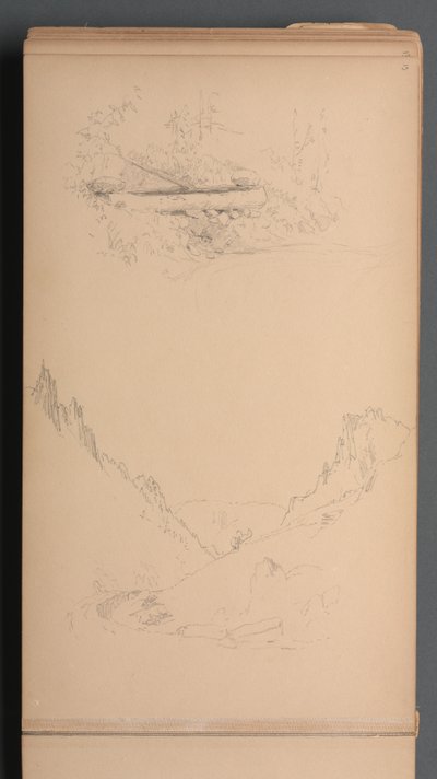 Carnet de croquis, page 15 : Paysages, Berlin Falls, 1859 - Sanford Robinson Gifford