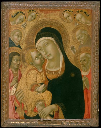 Madone et Enfant avec les saints Jean-Baptiste, Jérôme, Pierre Martyr, vers 1425-avant 1467 - Sano di Pietro